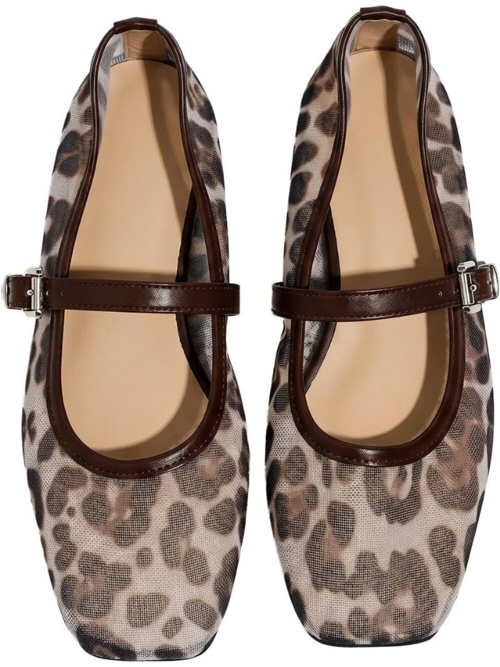 Women's Multi Brown Comfortable Closed Toe Ballerina Ballet Slip On Flat Shoes